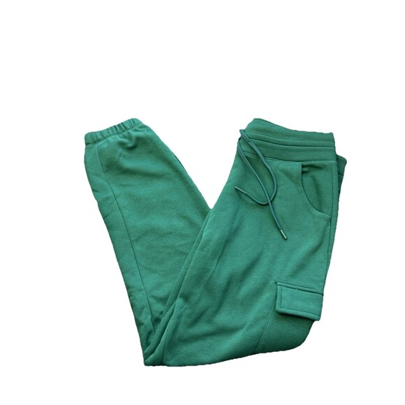 Women's Tek Gear Joggers Size Large Green Ultrasoft Fleece Cargo Pockets Fleece - Picture 4 of 7
